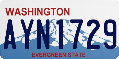 WA license plate AYN1729