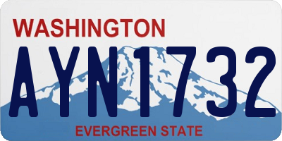 WA license plate AYN1732