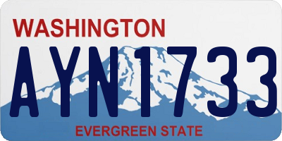 WA license plate AYN1733