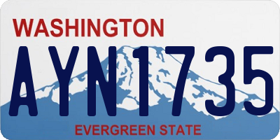 WA license plate AYN1735