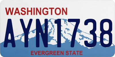 WA license plate AYN1738