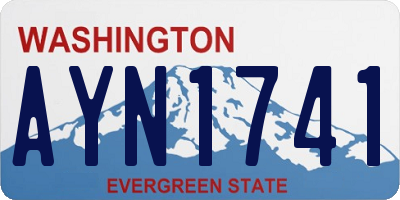 WA license plate AYN1741