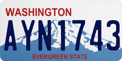 WA license plate AYN1743