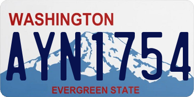 WA license plate AYN1754