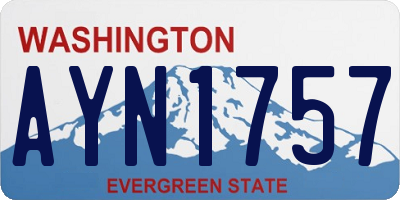 WA license plate AYN1757