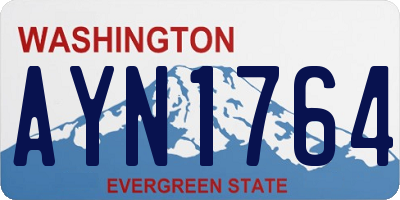 WA license plate AYN1764