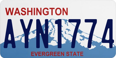 WA license plate AYN1774