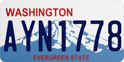 WA license plate AYN1778