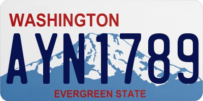WA license plate AYN1789