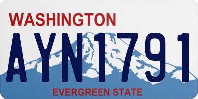 WA license plate AYN1791