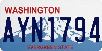 WA license plate AYN1794