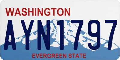 WA license plate AYN1797