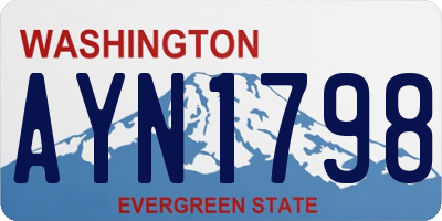 WA license plate AYN1798