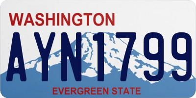 WA license plate AYN1799