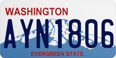 WA license plate AYN1806