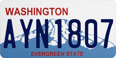 WA license plate AYN1807