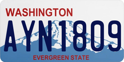 WA license plate AYN1809
