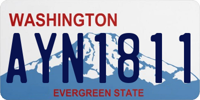 WA license plate AYN1811