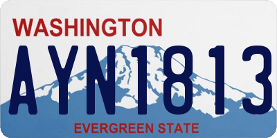 WA license plate AYN1813