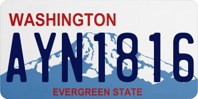WA license plate AYN1816