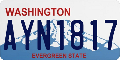 WA license plate AYN1817
