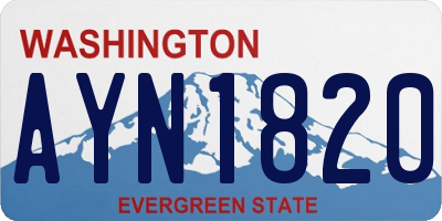 WA license plate AYN1820