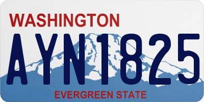 WA license plate AYN1825