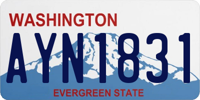 WA license plate AYN1831