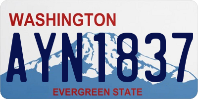 WA license plate AYN1837