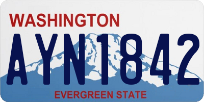 WA license plate AYN1842