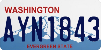 WA license plate AYN1843