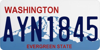 WA license plate AYN1845
