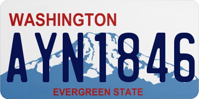 WA license plate AYN1846
