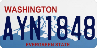 WA license plate AYN1848
