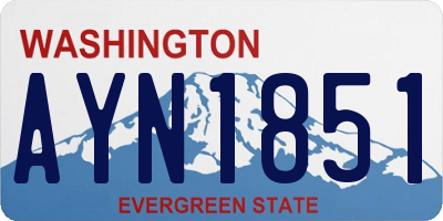 WA license plate AYN1851