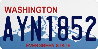 WA license plate AYN1852