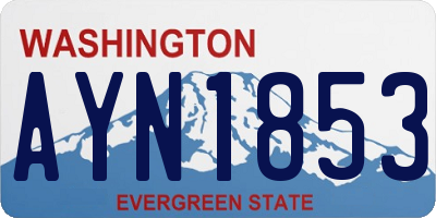 WA license plate AYN1853