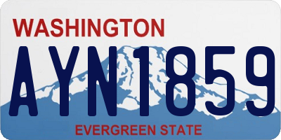 WA license plate AYN1859