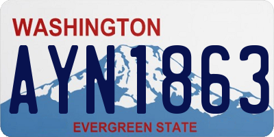 WA license plate AYN1863