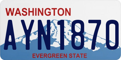 WA license plate AYN1870