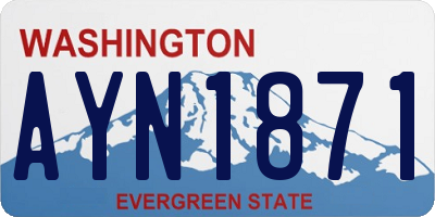WA license plate AYN1871
