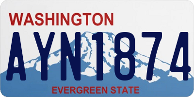 WA license plate AYN1874
