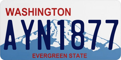 WA license plate AYN1877