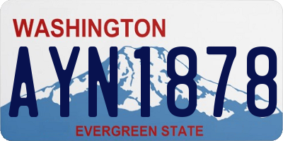 WA license plate AYN1878
