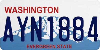 WA license plate AYN1884