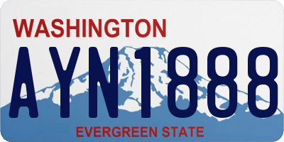 WA license plate AYN1888