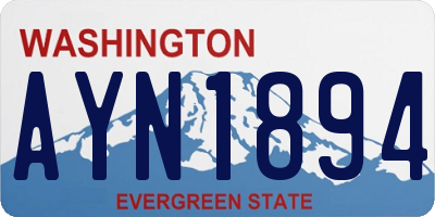 WA license plate AYN1894