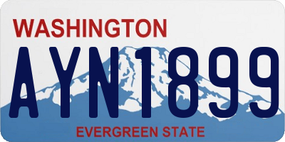 WA license plate AYN1899