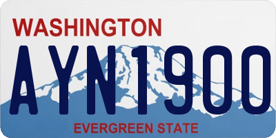 WA license plate AYN1900