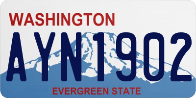 WA license plate AYN1902